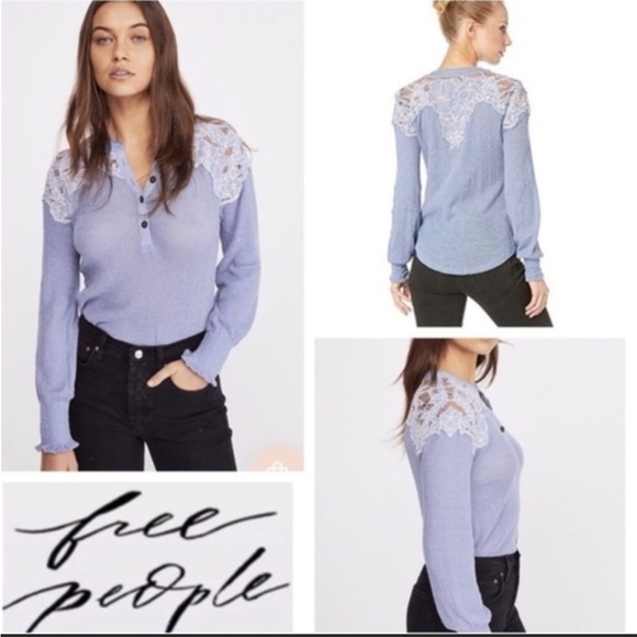 Free People Easy Breezy Floral Appliqué Henley - Picture 5 of 16